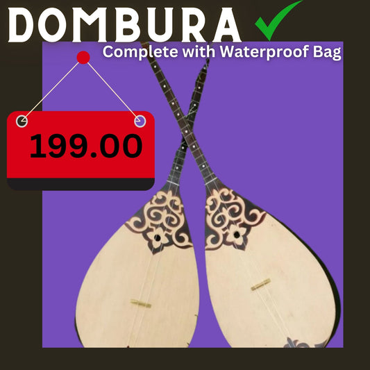 Kazakh Traditional Adult String Musical Instrument - Dombura for Stage Performances, Complete with Waterproof Bag-Kanada Sanat Production