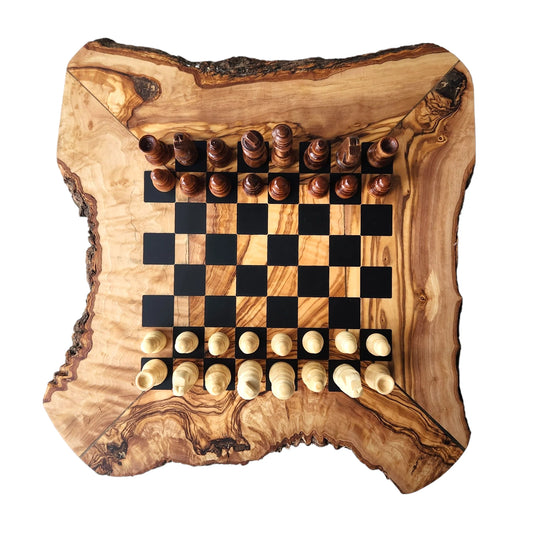 Tunus Zeytinligi- Olive Wood Epoxy Chess Set: Handcrafted Excellence